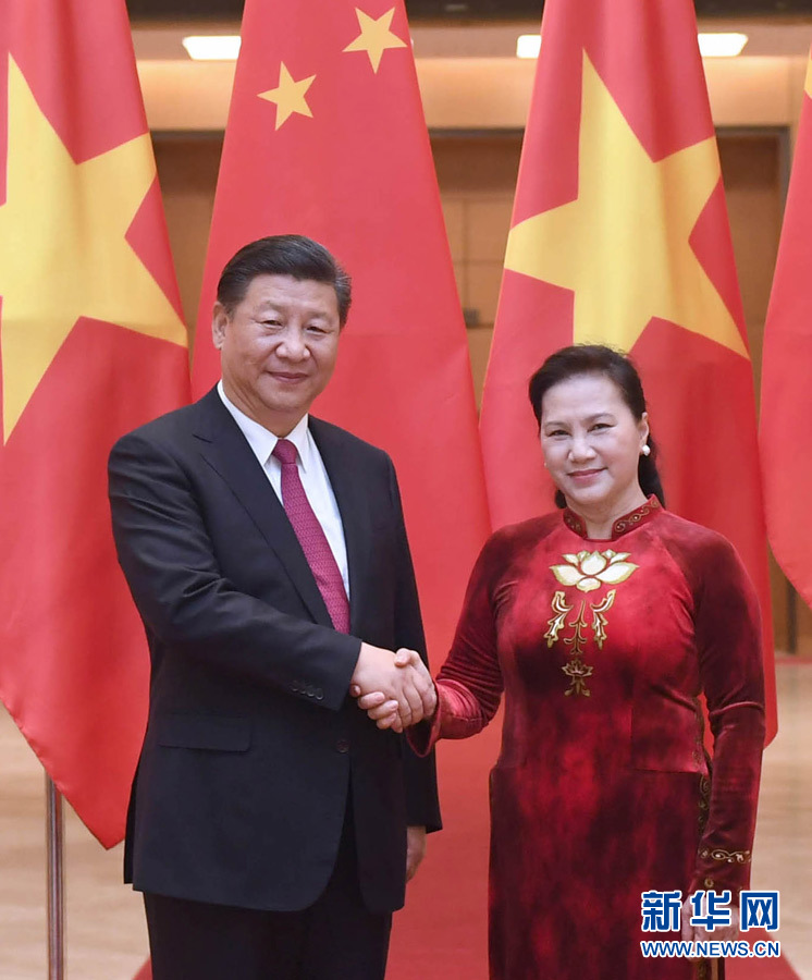 習近平會見越南國會主席阮氏金銀