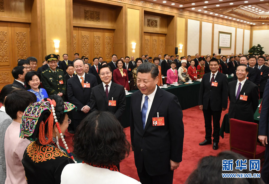 習近平李克強張德江俞正聲劉云山張高麗分別參加全國人大會議一些代表團審議