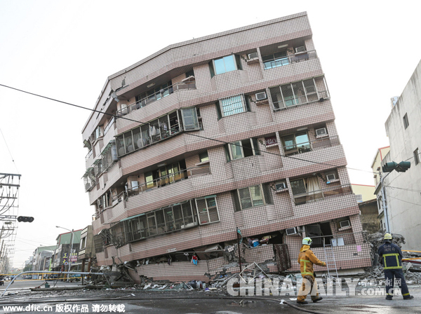 臺灣高雄發生6.7級地震 臺南市多處建筑倒塌