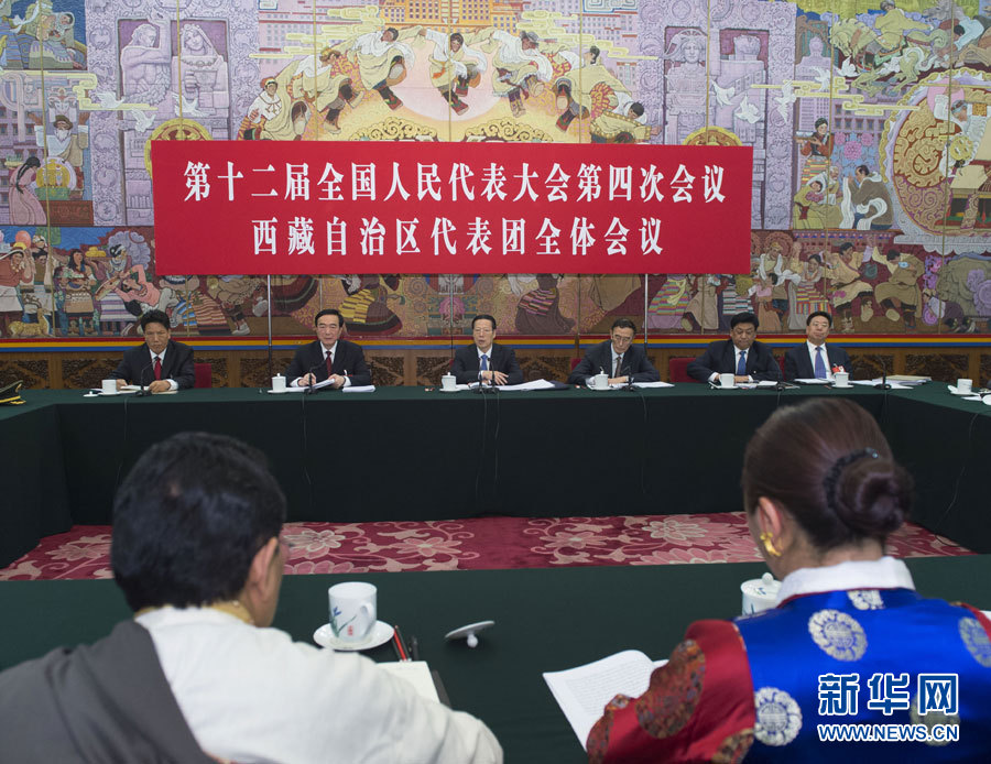 <FONT color=red>習近平李克強張德江王岐山張高麗分別參加全國人大會議一些代表團審議</FONT>