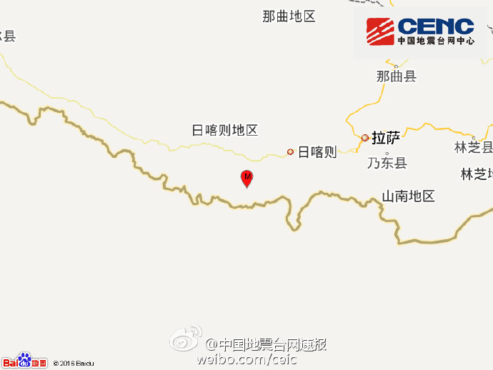 西藏日喀則市連發三次地震 最大兩次5.3級