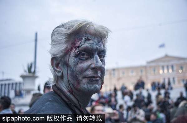 喪尸出籠！希臘雅典2017僵尸大游行血腥重口味（組圖）