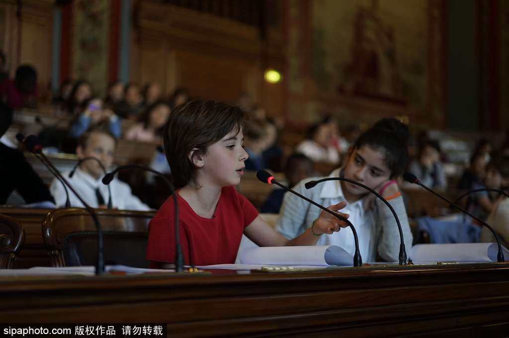 巴黎舉行萌娃理事會討論教務 小小“議員”舉手參與嚴肅呆萌