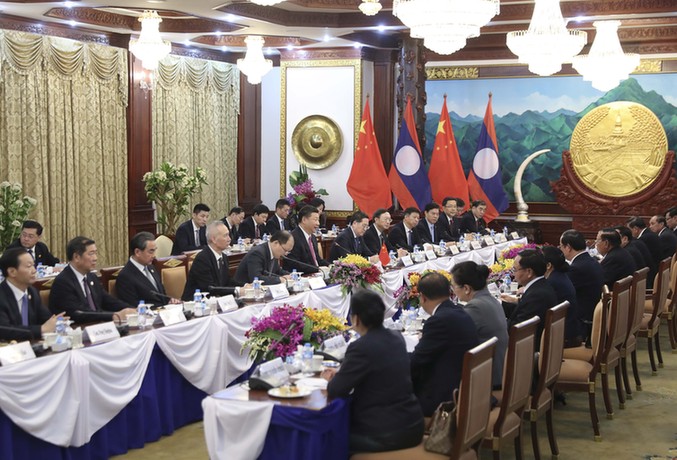 習(xí)近平同老撾人民革命黨中央委員會總書記、國家主席本揚舉行會談