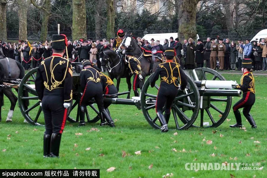 英女王登基66周年紀念 皇家騎兵炮兵團發射41響禮炮慶祝
