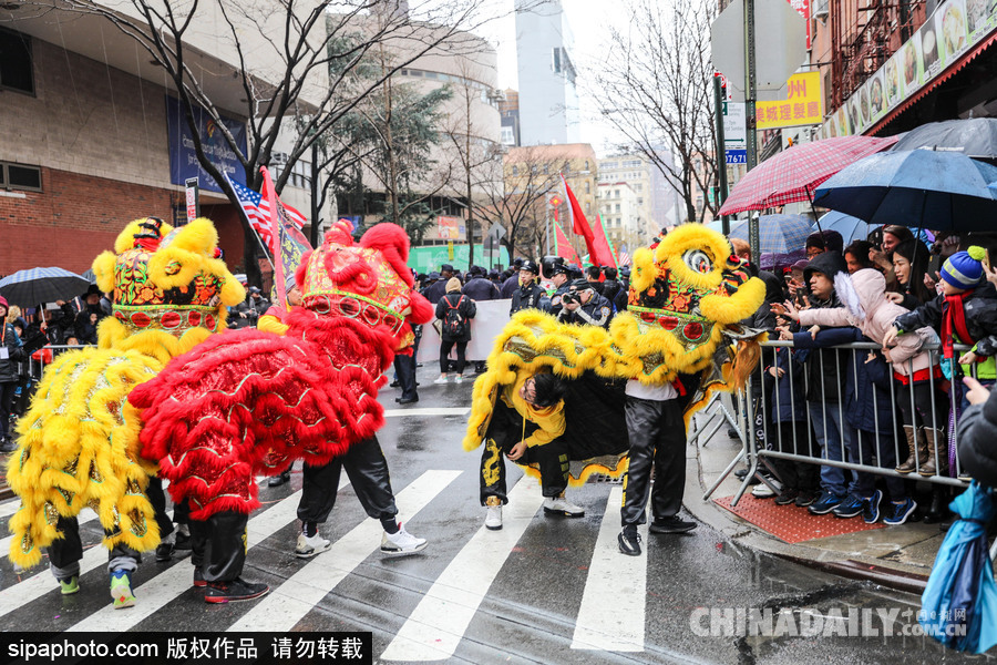紐約唐人街迎接農歷新年 中國傳統元素濃郁