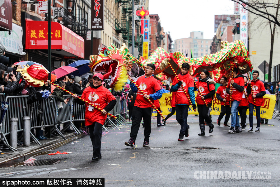 紐約唐人街迎接農歷新年 中國傳統元素濃郁