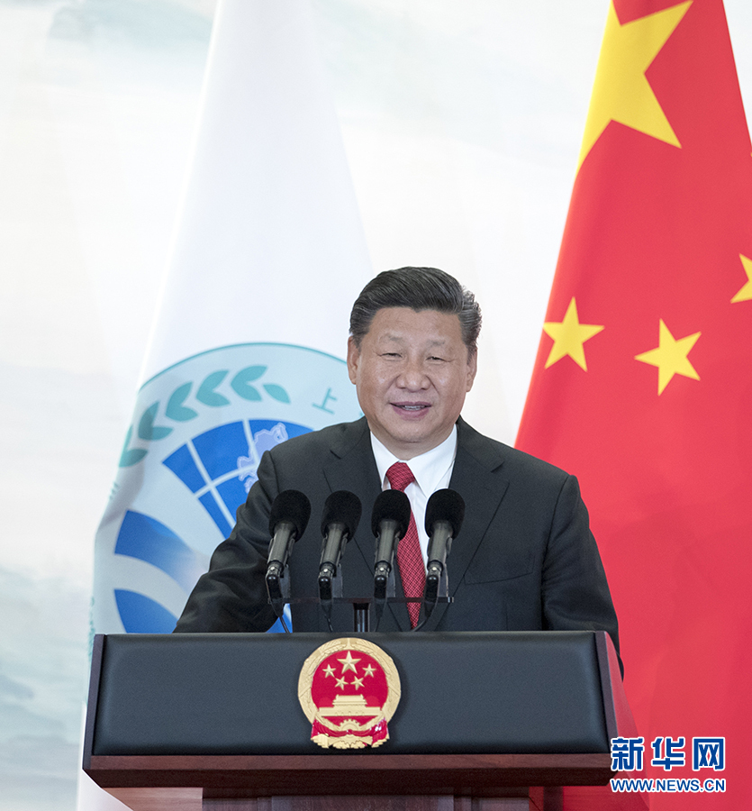 習近平歡迎出席上海合作組織青島峰會的外方領導人