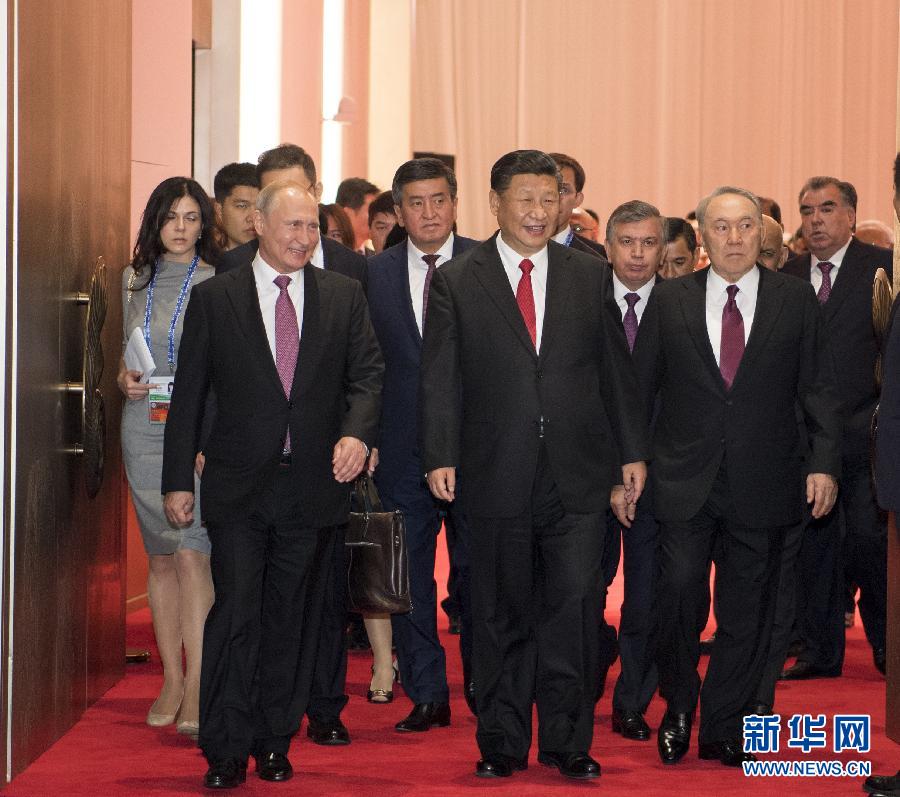 習近平歡迎出席上海合作組織青島峰會的外方領導人