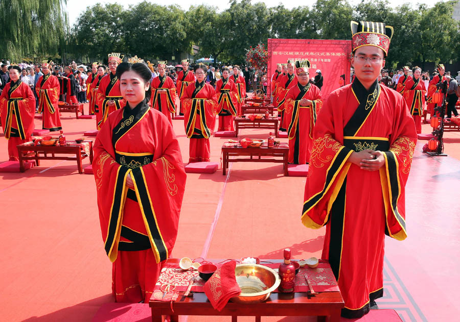 西安：體驗漢式婚禮 感受傳統文化